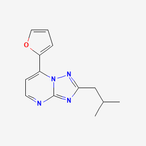 molecular formula C13H14N4O B11230029 7-(Furan-2-yl)-2-(2-methylpropyl)[1,2,4]triazolo[1,5-a]pyrimidine 