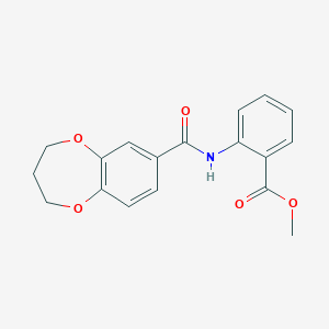 molecular formula C18H17NO5 B11230068 methyl 2-[(3,4-dihydro-2H-1,5-benzodioxepin-7-ylcarbonyl)amino]benzoate 