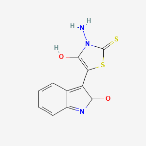 (3Z)-3-(3-amino-4-oxo-2-thioxo-1,3-thiazolidin-5-ylidene)-1,3-dihydro-2H-indol-2-one