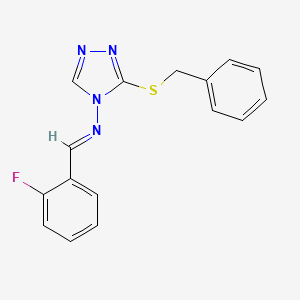 molecular formula C16H13FN4S B11230073 3-(benzylsulfanyl)-N-[(E)-(2-fluorophenyl)methylidene]-4H-1,2,4-triazol-4-amine 