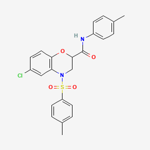 6-chloro-N-(4-methylphenyl)-4-[(4-methylphenyl)sulfonyl]-3,4-dihydro-2H-1,4-benzoxazine-2-carboxamide