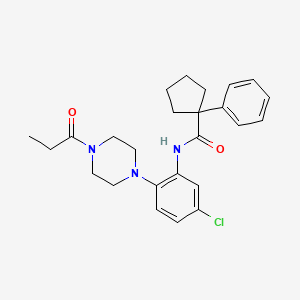 molecular formula C25H30ClN3O2 B11230086 N-[5-chloro-2-(4-propanoylpiperazin-1-yl)phenyl]-1-phenylcyclopentanecarboxamide 