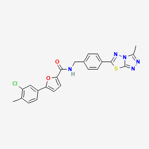 molecular formula C23H18ClN5O2S B11230092 5-(3-chloro-4-methylphenyl)-N-[4-(3-methyl[1,2,4]triazolo[3,4-b][1,3,4]thiadiazol-6-yl)benzyl]furan-2-carboxamide 