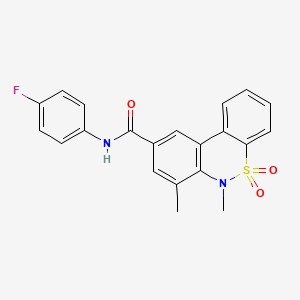 N-(4-fluorophenyl)-6,7-dimethyl-6H-dibenzo[c,e][1,2]thiazine-9-carboxamide 5,5-dioxide