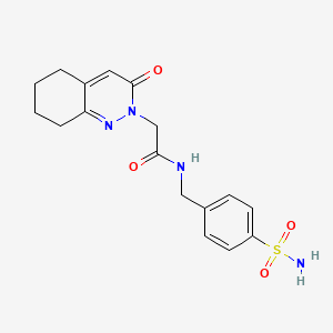 molecular formula C17H20N4O4S B11230098 2-(3-oxo-5,6,7,8-tetrahydrocinnolin-2(3H)-yl)-N-(4-sulfamoylbenzyl)acetamide 