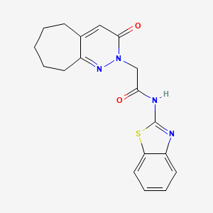 molecular formula C18H18N4O2S B11230128 N-(1,3-benzothiazol-2-yl)-2-(3-oxo-3,5,6,7,8,9-hexahydro-2H-cyclohepta[c]pyridazin-2-yl)acetamide 