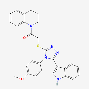 2-((5-(1H-indol-3-yl)-4-(4-methoxyphenyl)-4H-1,2,4-triazol-3-yl)thio)-1-(3,4-dihydroquinolin-1(2H)-yl)ethanone