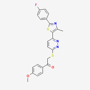 2-((6-(2-(4-Fluorophenyl)-4-methylthiazol-5-yl)pyridazin-3-yl)thio)-1-(4-methoxyphenyl)ethanone