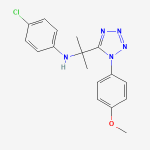 molecular formula C17H18ClN5O B11230136 4-chloro-N-{2-[1-(4-methoxyphenyl)-1H-tetrazol-5-yl]propan-2-yl}aniline 