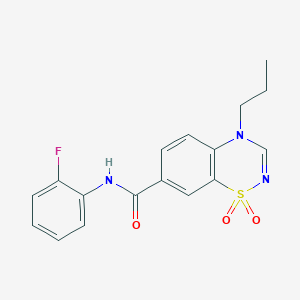 N-(2-fluorophenyl)-4-propyl-4H-1,2,4-benzothiadiazine-7-carboxamide 1,1-dioxide