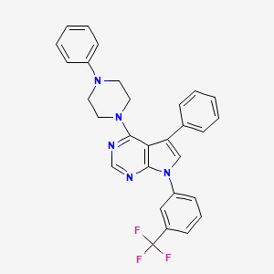 5-phenyl-4-(4-phenylpiperazin-1-yl)-7-[3-(trifluoromethyl)phenyl]-7H-pyrrolo[2,3-d]pyrimidine