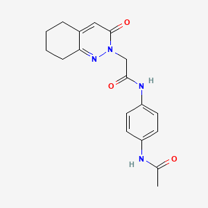 molecular formula C18H20N4O3 B11230181 N-[4-(acetylamino)phenyl]-2-(3-oxo-5,6,7,8-tetrahydrocinnolin-2(3H)-yl)acetamide 