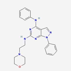 molecular formula C23H25N7O B11230202 N~6~-[2-(morpholin-4-yl)ethyl]-N~4~,1-diphenyl-1H-pyrazolo[3,4-d]pyrimidine-4,6-diamine 