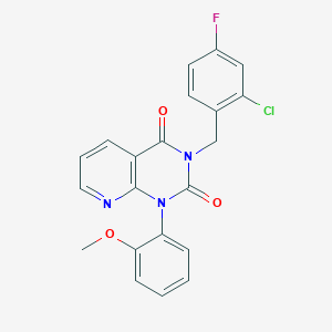 molecular formula C21H15ClFN3O3 B11230223 3-(2-chloro-4-fluorobenzyl)-1-(2-methoxyphenyl)pyrido[2,3-d]pyrimidine-2,4(1H,3H)-dione 