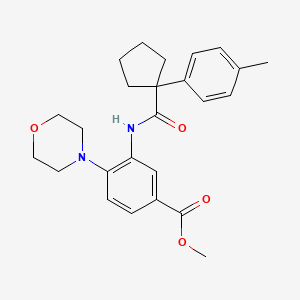 molecular formula C25H30N2O4 B11230225 Methyl 3-({[1-(4-methylphenyl)cyclopentyl]carbonyl}amino)-4-morpholin-4-ylbenzoate 