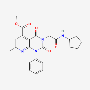 molecular formula C23H24N4O5 B11230245 Methyl 3-[2-(cyclopentylamino)-2-oxoethyl]-7-methyl-2,4-dioxo-1-phenyl-1,2,3,4-tetrahydropyrido[2,3-d]pyrimidine-5-carboxylate 