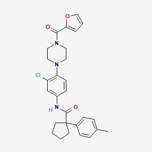 N-{3-chloro-4-[4-(furan-2-ylcarbonyl)piperazin-1-yl]phenyl}-1-(4-methylphenyl)cyclopentanecarboxamide