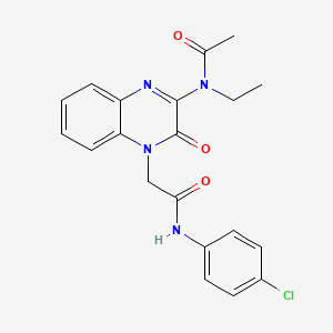 N-(4-{2-[(4-chlorophenyl)amino]-2-oxoethyl}-3-oxo-3,4-dihydroquinoxalin-2-yl)-N-ethylacetamide