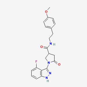 molecular formula C21H21FN4O3 B11230279 1-(4-fluoro-1H-indazol-3-yl)-N-[2-(4-methoxyphenyl)ethyl]-5-oxopyrrolidine-3-carboxamide 