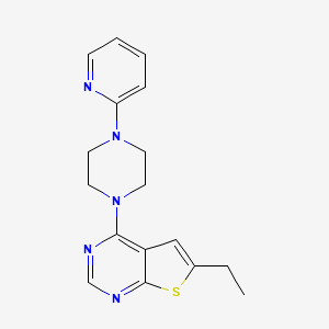 molecular formula C17H19N5S B11230288 6-Ethyl-4-(4-(pyridin-2-yl)piperazin-1-yl)thieno[2,3-d]pyrimidine 