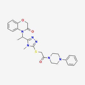 4-[1-(4-methyl-5-{[2-oxo-2-(4-phenylpiperazin-1-yl)ethyl]sulfanyl}-4H-1,2,4-triazol-3-yl)ethyl]-2H-1,4-benzoxazin-3(4H)-one