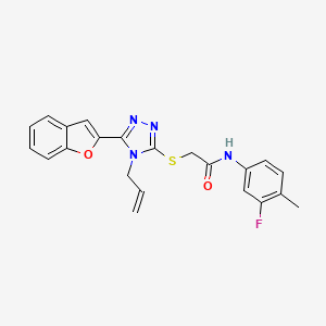 2-{[5-(1-benzofuran-2-yl)-4-(prop-2-en-1-yl)-4H-1,2,4-triazol-3-yl]sulfanyl}-N-(3-fluoro-4-methylphenyl)acetamide