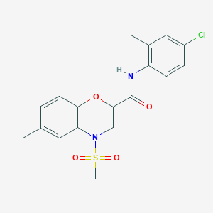 N-(4-chloro-2-methylphenyl)-6-methyl-4-(methylsulfonyl)-3,4-dihydro-2H-1,4-benzoxazine-2-carboxamide