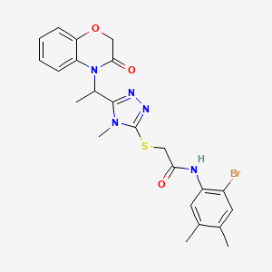 N-(2-bromo-4,5-dimethylphenyl)-2-({4-methyl-5-[1-(3-oxo-2,3-dihydro-4H-1,4-benzoxazin-4-yl)ethyl]-4H-1,2,4-triazol-3-yl}sulfanyl)acetamide