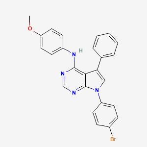 molecular formula C25H19BrN4O B11230335 7-(4-bromophenyl)-N-(4-methoxyphenyl)-5-phenylpyrrolo[2,3-d]pyrimidin-4-amine 