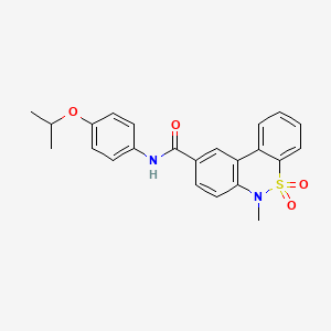 molecular formula C23H22N2O4S B11230354 N-(4-isopropoxyphenyl)-6-methyl-6H-dibenzo[c,e][1,2]thiazine-9-carboxamide 5,5-dioxide 