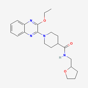 molecular formula C21H28N4O3 B11230362 1-(3-ethoxyquinoxalin-2-yl)-N-(tetrahydrofuran-2-ylmethyl)piperidine-4-carboxamide 