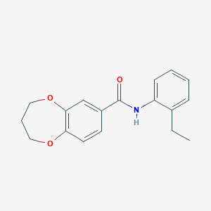 molecular formula C18H19NO3 B11230378 N-(2-ethylphenyl)-3,4-dihydro-2H-1,5-benzodioxepine-7-carboxamide 