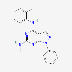 molecular formula C19H18N6 B11230382 N~6~-methyl-N~4~-(2-methylphenyl)-1-phenyl-1H-pyrazolo[3,4-d]pyrimidine-4,6-diamine 