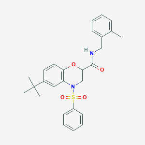 6-tert-butyl-N-(2-methylbenzyl)-4-(phenylsulfonyl)-3,4-dihydro-2H-1,4-benzoxazine-2-carboxamide