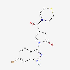 molecular formula C16H17BrN4O2S B11230391 1-(6-bromo-2H-indazol-3-yl)-4-(thiomorpholin-4-ylcarbonyl)pyrrolidin-2-one 