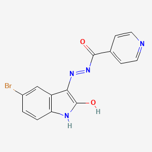 N'-[(3Z)-5-bromo-2-oxo-1,2-dihydro-3H-indol-3-ylidene]isonicotinohydrazide