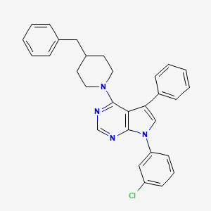 4-(4-benzylpiperidin-1-yl)-7-(3-chlorophenyl)-5-phenyl-7H-pyrrolo[2,3-d]pyrimidine