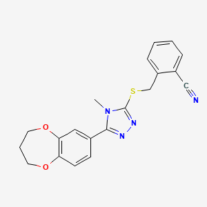 2-({[5-(3,4-dihydro-2H-1,5-benzodioxepin-7-yl)-4-methyl-4H-1,2,4-triazol-3-yl]sulfanyl}methyl)benzonitrile