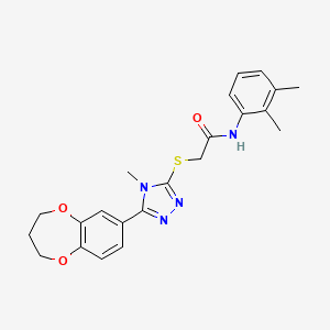 2-{[5-(3,4-dihydro-2H-1,5-benzodioxepin-7-yl)-4-methyl-4H-1,2,4-triazol-3-yl]sulfanyl}-N-(2,3-dimethylphenyl)acetamide