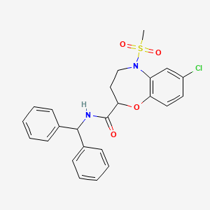 7-chloro-N-(diphenylmethyl)-5-(methylsulfonyl)-2,3,4,5-tetrahydro-1,5-benzoxazepine-2-carboxamide