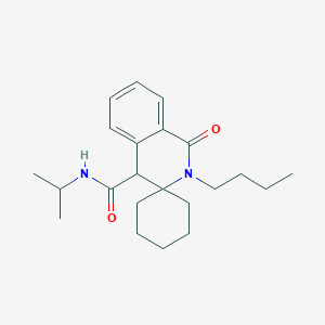 molecular formula C22H32N2O2 B11230446 2'-butyl-{N}-isopropyl-1'-oxo-1',4'-dihydro-2'{H}-spiro[cyclohexane-1,3'-isoquinoline]-4'-carboxamide 