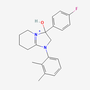 1-(2,3-Dimethylphenyl)-3-(4-fluorophenyl)-3-hydroxy-2,3,5,6,7,8-hexahydroimidazo[1,2-a]pyridin-1-ium