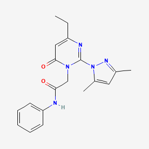 molecular formula C19H21N5O2 B11230453 2-(2-(3,5-dimethyl-1H-pyrazol-1-yl)-4-ethyl-6-oxopyrimidin-1(6H)-yl)-N-phenylacetamide 