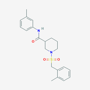 molecular formula C21H26N2O3S B11230472 1-[(2-methylbenzyl)sulfonyl]-N-(3-methylphenyl)piperidine-3-carboxamide 