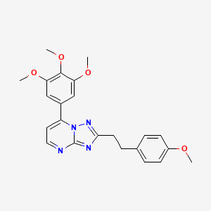 molecular formula C23H24N4O4 B11230493 2,3-Dimethoxy-5-[2-(4-methoxyphenethyl)[1,2,4]triazolo[1,5-a]pyrimidin-7-yl]phenyl methyl ether 