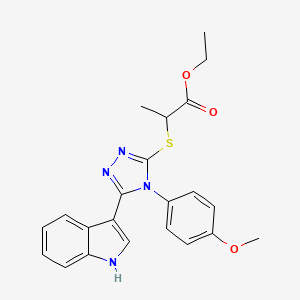 ethyl 2-{[5-(1H-indol-3-yl)-4-(4-methoxyphenyl)-4H-1,2,4-triazol-3-yl]sulfanyl}propanoate