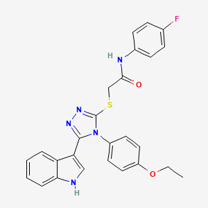 2-((4-(4-ethoxyphenyl)-5-(1H-indol-3-yl)-4H-1,2,4-triazol-3-yl)thio)-N-(4-fluorophenyl)acetamide