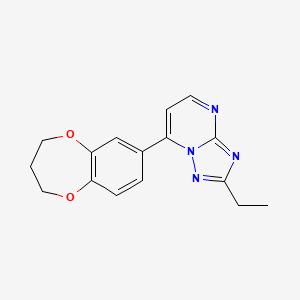 molecular formula C16H16N4O2 B11230518 7-(3,4-dihydro-2H-1,5-benzodioxepin-7-yl)-2-ethyl[1,2,4]triazolo[1,5-a]pyrimidine 