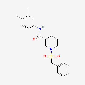 molecular formula C21H26N2O3S B11230521 1-(benzylsulfonyl)-N-(3,4-dimethylphenyl)piperidine-3-carboxamide 