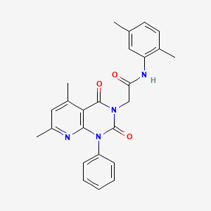 molecular formula C25H24N4O3 B11230535 2-(5,7-dimethyl-2,4-dioxo-1-phenyl-1,4-dihydropyrido[2,3-d]pyrimidin-3(2H)-yl)-N-(2,5-dimethylphenyl)acetamide 